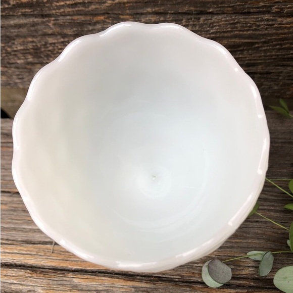 Milk Glass white goblet Farmhouse style Retro glassware  pretty pedestal compote - Picture 7 of 10